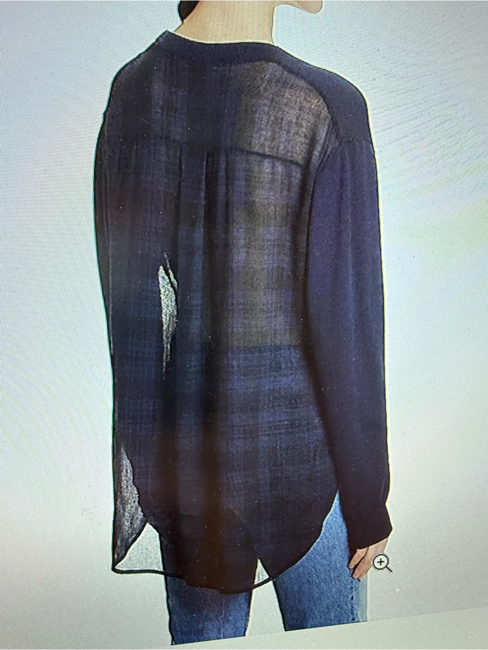 T Alexander Wang L99527 Women’s Plaid Black Navy Wool Sweater  Blouse